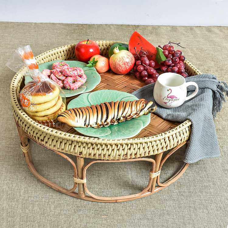泰国藤编茶几飘窗茶台竹编家用高脚果盘果篮轻巧便携户外野餐桌子,农机/农具/农膜,其它农用工具,淘宝优惠券,粉丝福利购,淘宝优惠卷