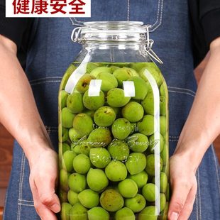 青梅露罐子杨梅果酒专用泡酒玻璃瓶家用密封罐人参泡酒瓶空瓶10斤