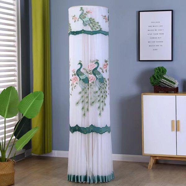 空调罩柜机2匹3p圆形空调套防尘罩空调罩套立式圆柱开机不取盖布