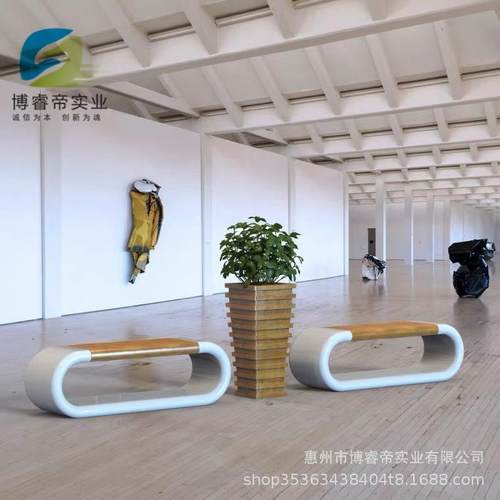 玻璃钢休闲椅商场座椅公共座椅休息区创意环形卡通座椅美陈长条凳