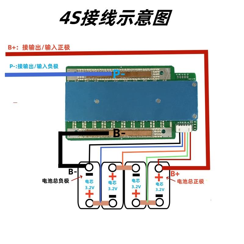 汽车启动电源磷酸铁锂电池保护板4串12v摩托车启动模块100A大电流