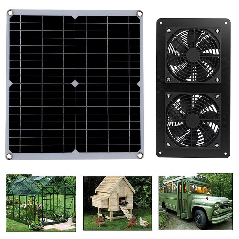 太阳能电池板 太阳能排气风扇户外风扇抽气机狗鸡屋房车温室风扇