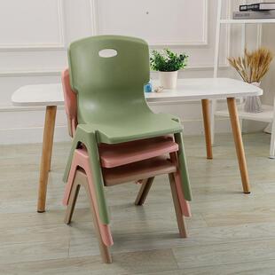 塑料小凳子带背靠椅家用矮凳小号北欧幼儿园熟胶凳子儿童小孩加厚