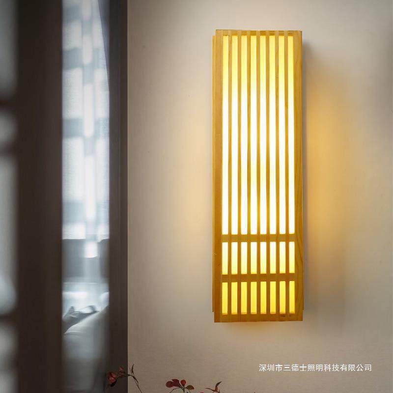 新中式日式榻榻米餐厅卧室过道汗蒸足浴会所寿司料理背景墙壁灯