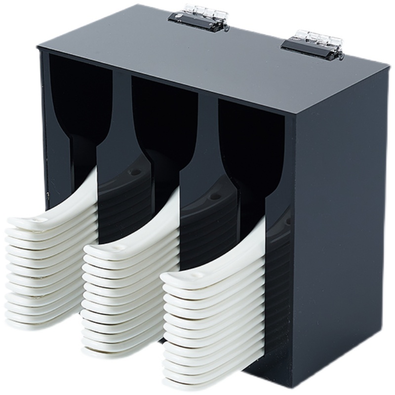 餐厅厨房勺子存放架带盖汤匙盒z筷子勺子架沥水收纳盒火锅店置物