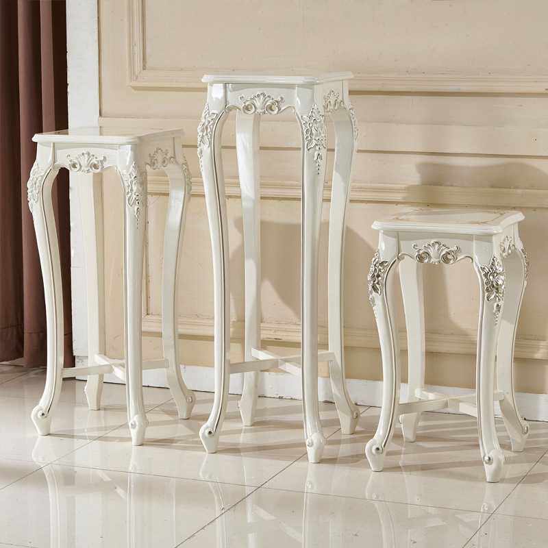 家具欧式花架置物架法式田园全实木花架花几客厅墙角墙边花架