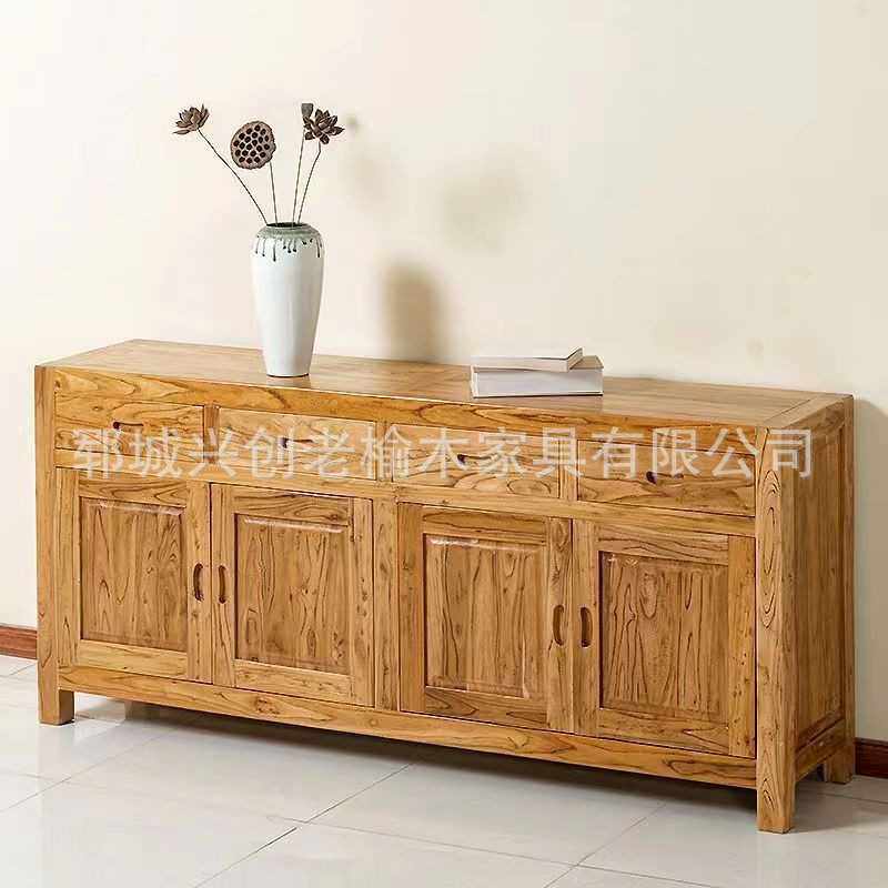 老榆木餐边柜实木家具边柜客厅茶水柜厨房橱柜储物置物柜子可做