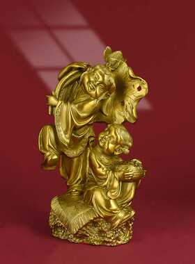 纯铜和HEHE合二圣摆件礼品客厅婚房摆设装饰