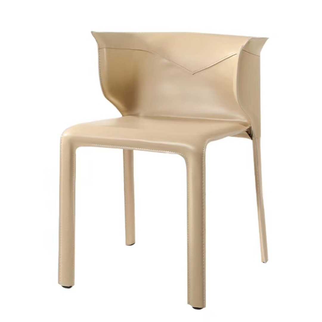 复古轻奢家用皮餐椅北欧意式铁艺靠背书桌椅设计师咖啡厅扶手椅子