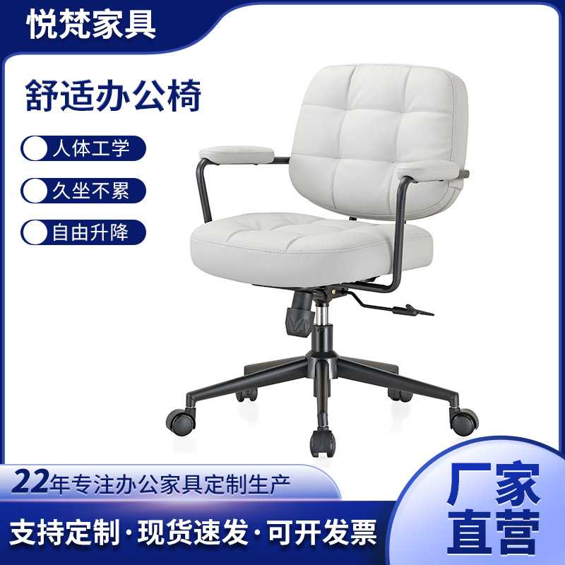 厂家直销北欧轻奢办公椅书房电脑座椅家用靠背老板椅子金属骨架