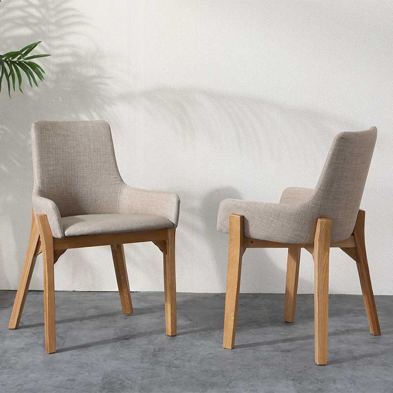 实木小户型餐桌餐椅水曲柳白橡木靠背书桌椅家用意式靠背椅餐椅