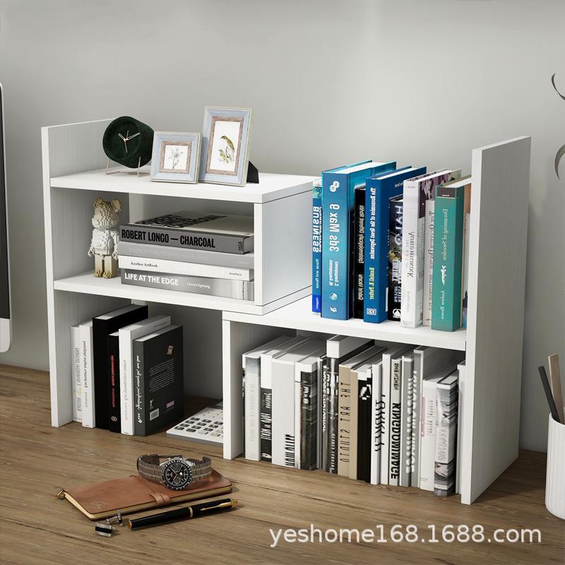 可伸缩书架桌面收纳置物创意简约转角小分层学习办公桌上读书架子