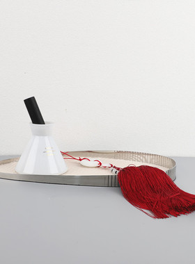 北欧轻奢金属皮革收纳托盘摆件样板间家居客厅桌面几何创意装饰品