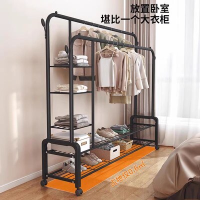 晾衣架落地室内家用n卧室移动挂衣服架子宿舍衣帽架阳台凉晒衣服