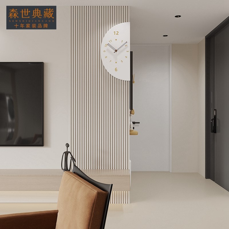 转角挂钟客c厅家用拐角双面时钟挂墙静音餐厅钟表2024新款带灯声
