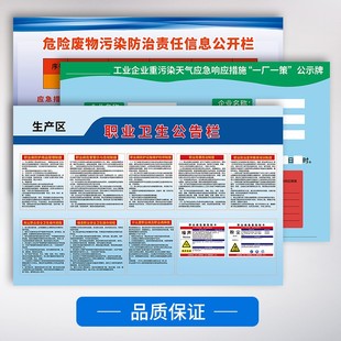 职业卫生公告栏职业病危害告知卡牌噪声粉尘车间消防安全C生产管