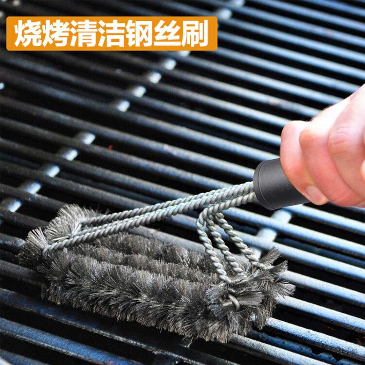 专用烧烤炉清f洁刷烧烤架刷子烧烤网清洁刷烤刷工具钢刷钢丝刷铁