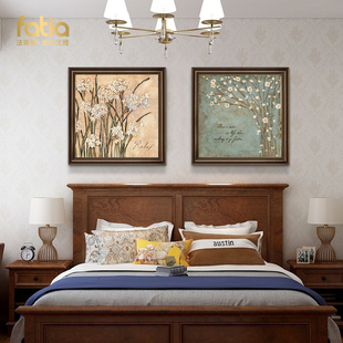 美式卧室床e头挂画大芬油画村装饰画客厅壁画2022新款高级感肌理