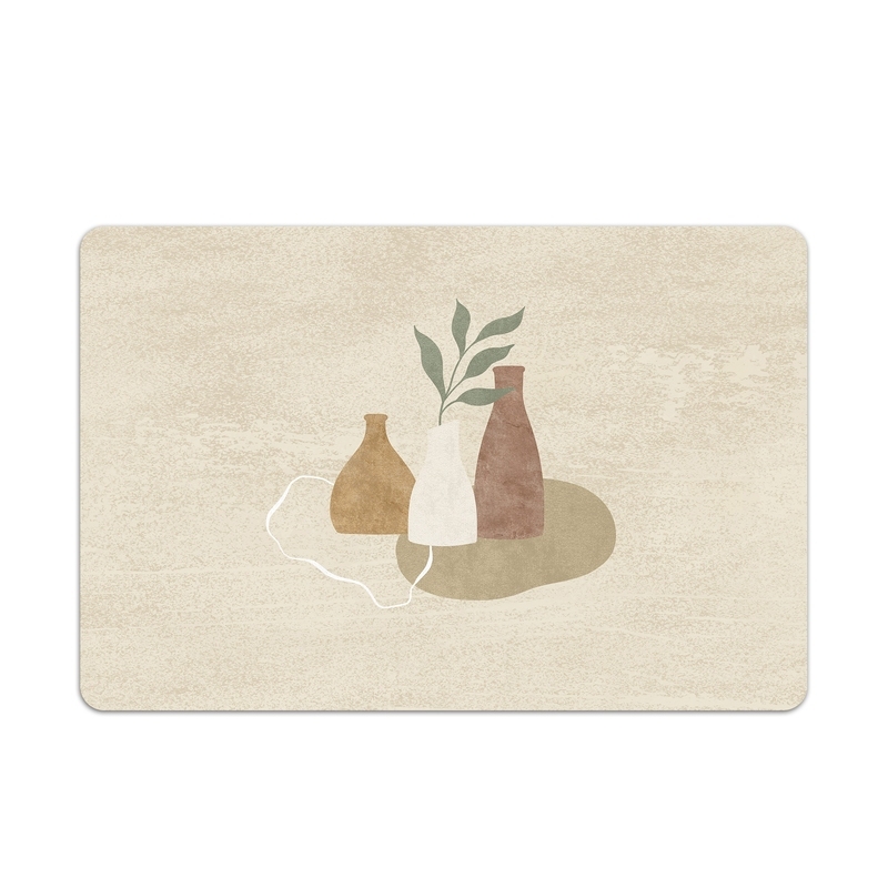 侘寂风硅藻泥地垫浴室卫t生间防滑脚垫吸水速干硅胶泥硅藻土门垫