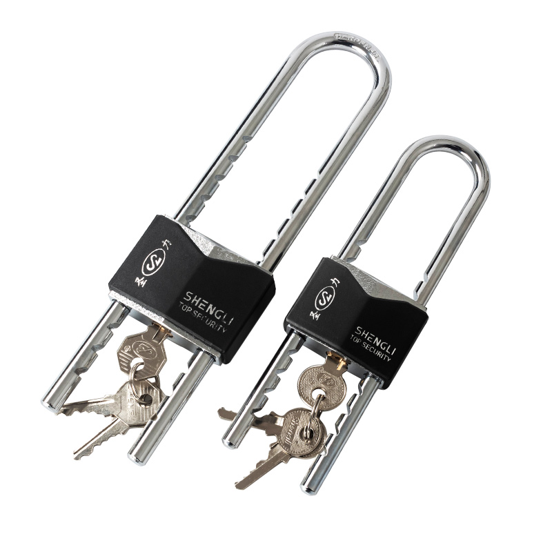 长梁分体a可伸缩U型大门锁柜门把手挂锁铜芯彩色锁头加长多用途锁