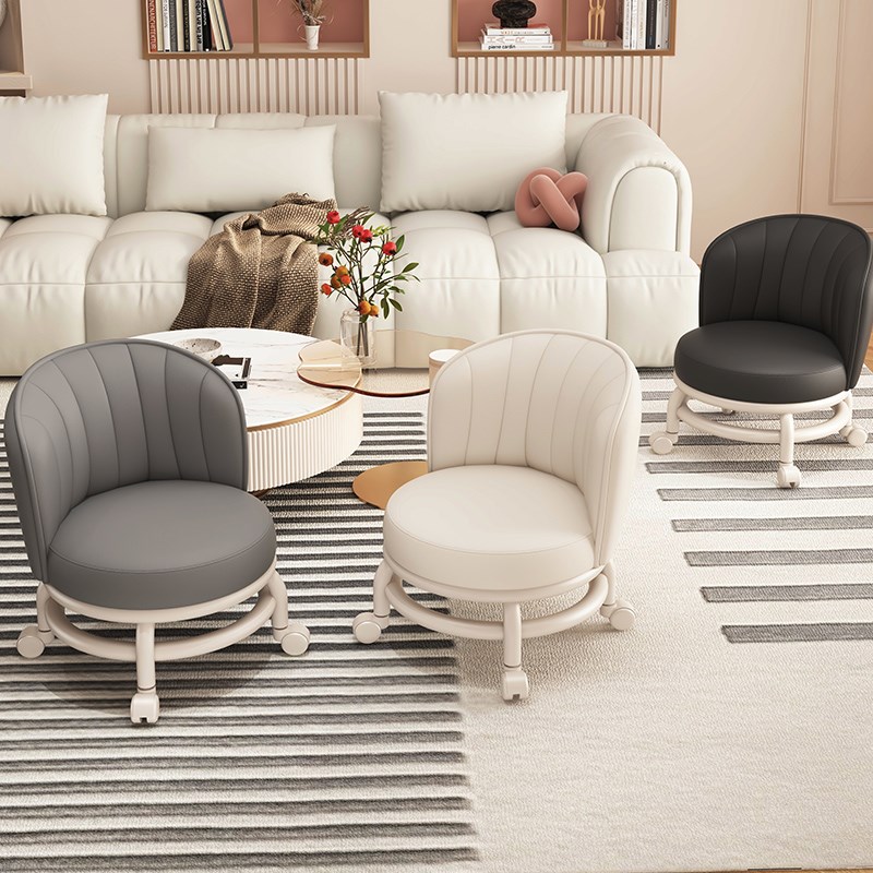 静音万向轮凳子可滑n行矮凳带靠背家用可移动板凳旋转带轮小椅子