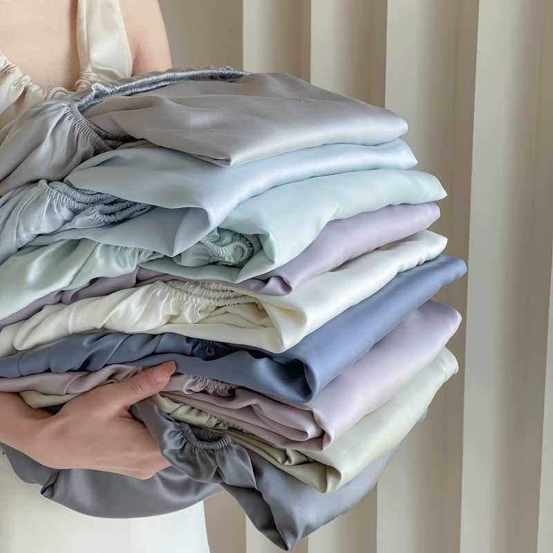 夏季60支双面天丝单品床笠小清新素色凉感丝滑裸睡双人家用床品