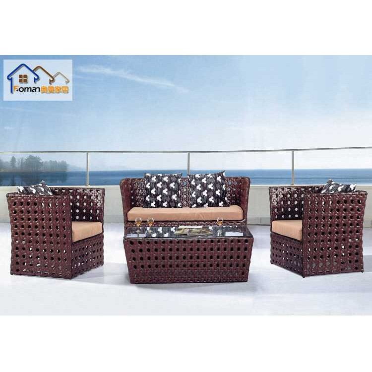 户外藤沙发 仿藤小户型欧式双人田园沙发 休闲别墅咖啡厅藤制沙发