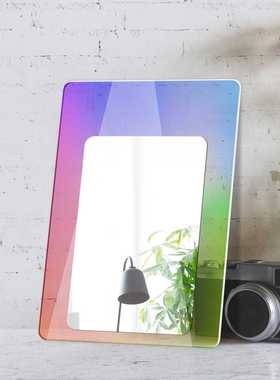 HCJM004 跨境家居装饰镜幻彩亚克力镜面贴双层异形带背胶墙贴