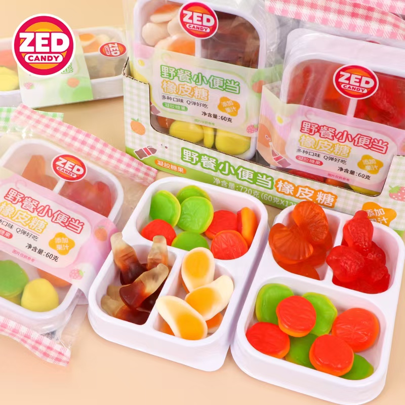 乐达野餐便当盒橡皮糖果汁软糖可乐造型qq软糖万圣节儿童糖果零食