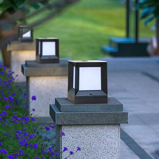 铝合金太阳能柱头灯户外围墙灯庭院灯现代别墅大门柱子灯防水灯