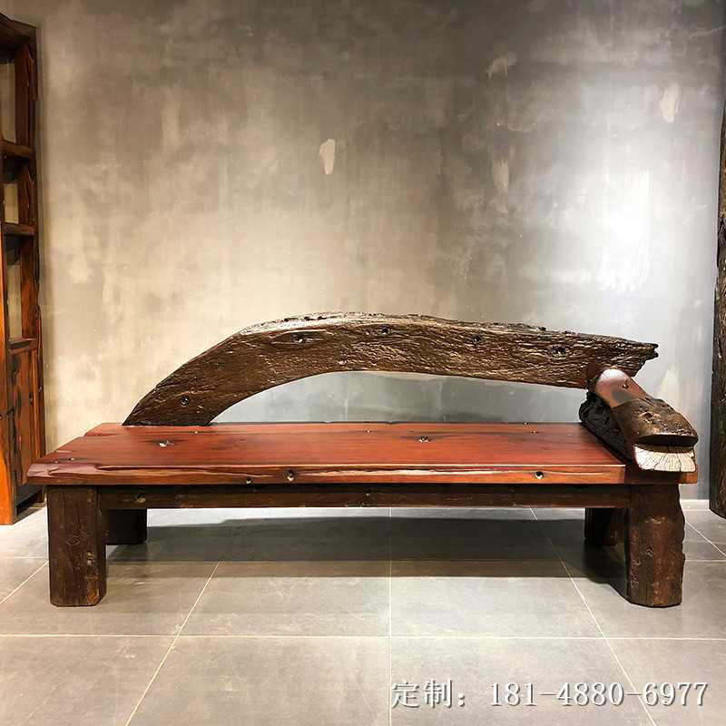 老船木贵妃椅新中式贵妃榻沙发美人榻仿古罗汉床船木家具定制
