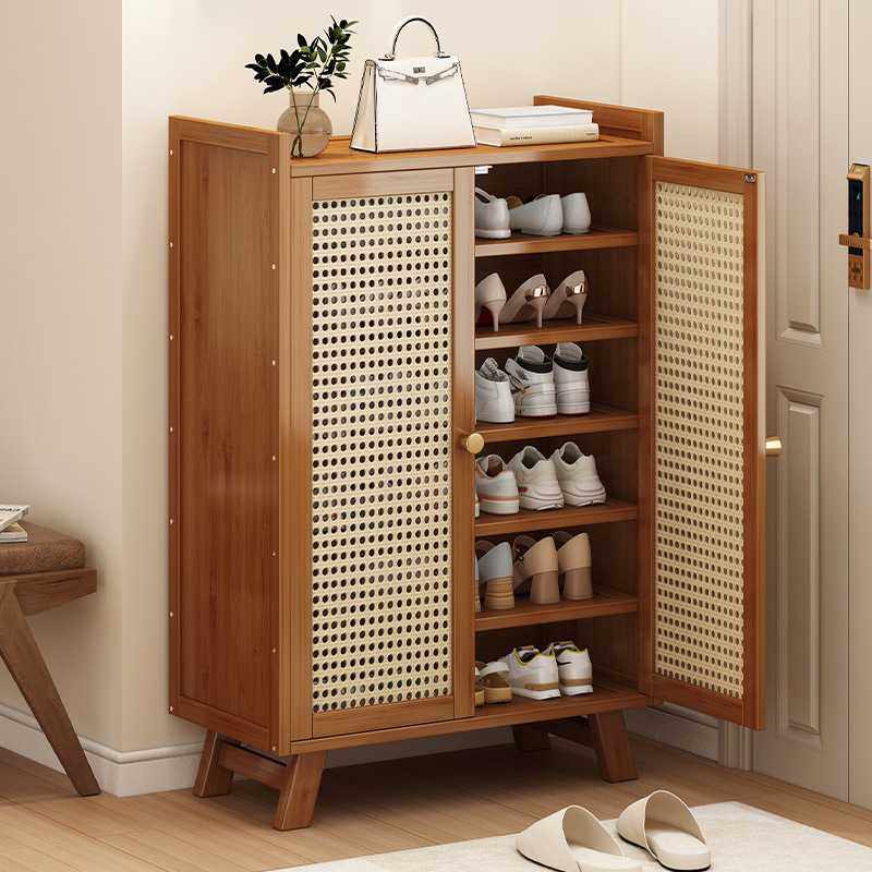 新中式藤编收纳柜入户家用门口鞋柜小户型加高防潮玄关鞋架带门,电子元器件市场,其它元器件,淘宝优惠券,粉丝福利购,淘宝优惠卷