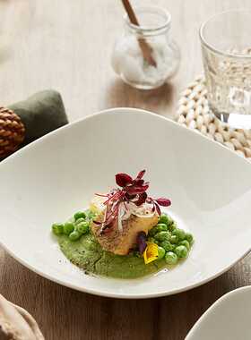 德化白色陶瓷四方形好看感盘子菜盘家用碟子汤盘沙拉盘CC