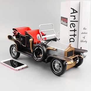 仿真劳斯莱斯银色鬼魅敞篷老爷车模型铁艺怀旧客厅橱窗柜装饰摆件