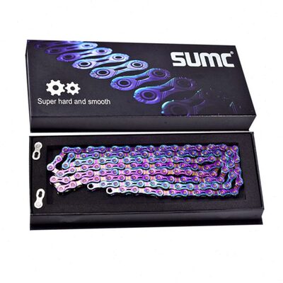 SUMC 山地公路自行车链条 9S 10S 11S12速炫彩半镂空单车赛车链子