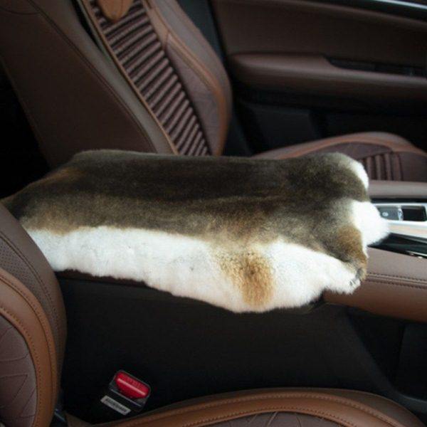 獭兔兔毛a汽车扶手箱垫真獭兔皮中央扶手储物箱套车内手扶箱装饰