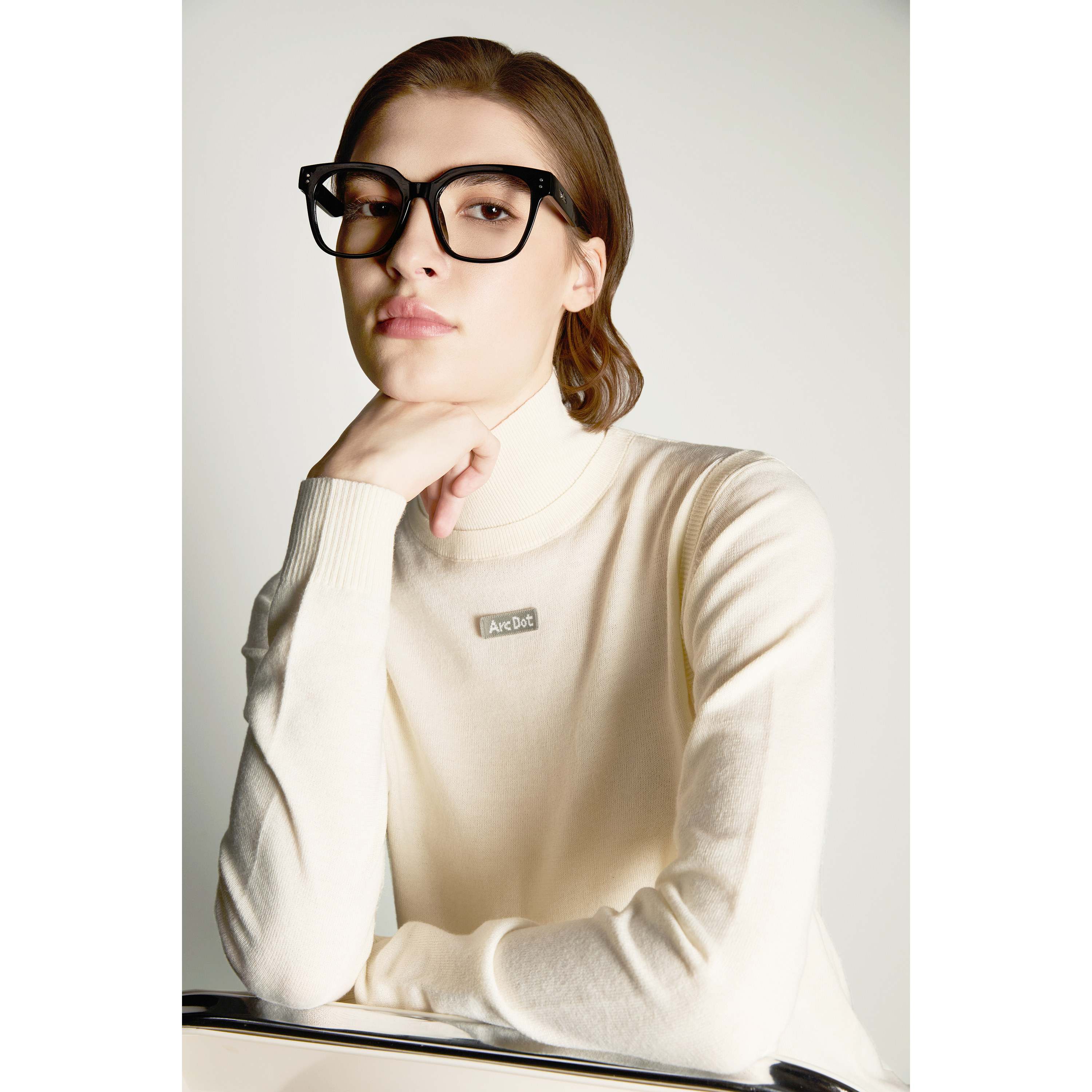 ARC DOT休闲合身版型拼接高领针织衫修身型纯色女士,女装/女士精品,羊绒衫,淘宝优惠券,粉丝福利购,淘宝优惠卷