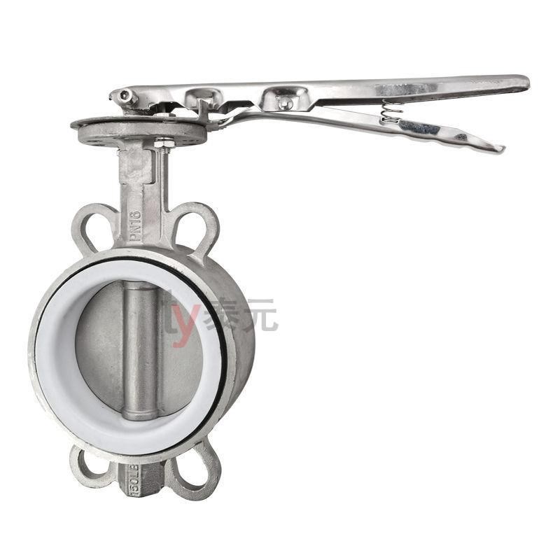 304/201不锈钢k手动对夹式蝶阀D71X-10P/16P 硅胶丁晴四氟蝶阀DN5