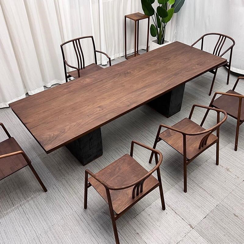 新中式茶桌20i25新款高端办公室茶台家用客厅实木茶室泡茶桌胡桃