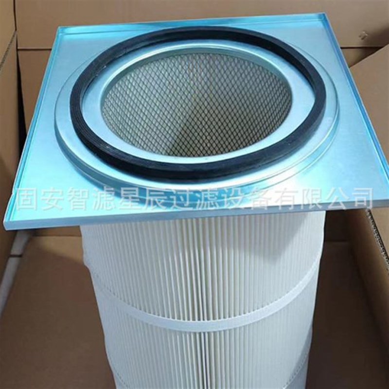 工业除尘滤筒450*450方卡盘除尘滤芯聚酯纤维防静W电粉尘滤筒供应