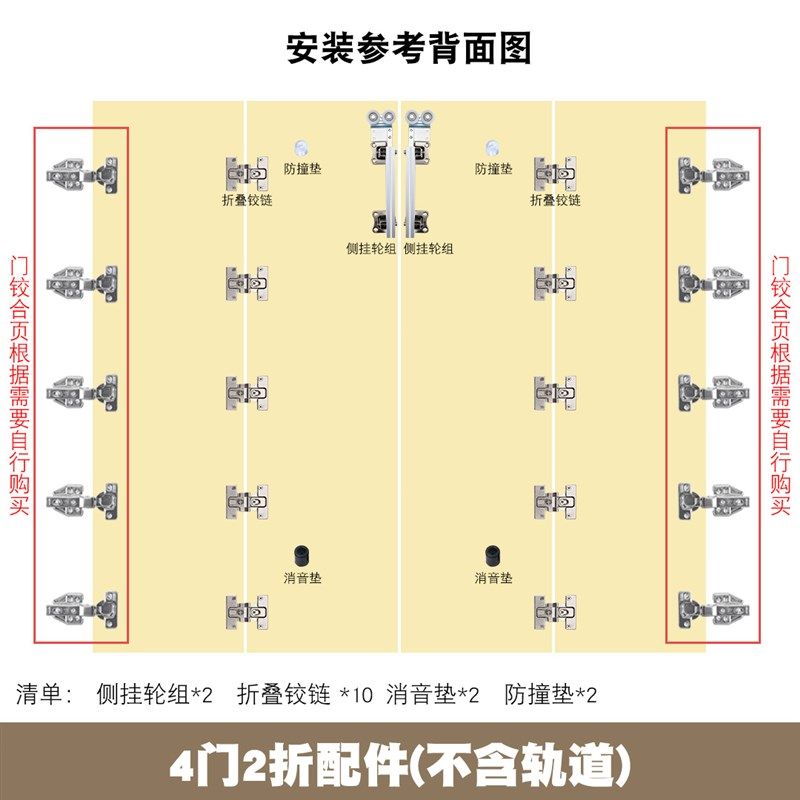 折叠门无下轨悬挂滑轮滑动门衣帽间轨道通道门八折衣柜挂轮五金配,基础建材,吊滑,淘宝优惠券,粉丝福利购,淘宝优惠卷