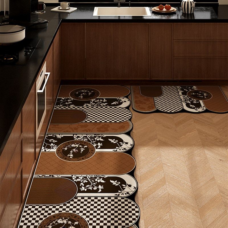复古厨房专用地垫l型吸水垫硅藻泥防滑吸油耐脏地毯可擦免洗脚垫,居家布艺,厨房地垫,淘宝优惠券,粉丝福利购,淘宝优惠卷