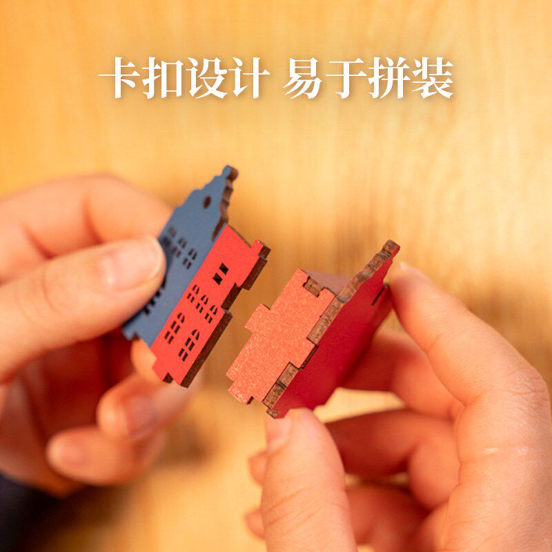 rolife若来圣诞小镇音乐盒diy手工八音盒童趣拼装积木生日礼物