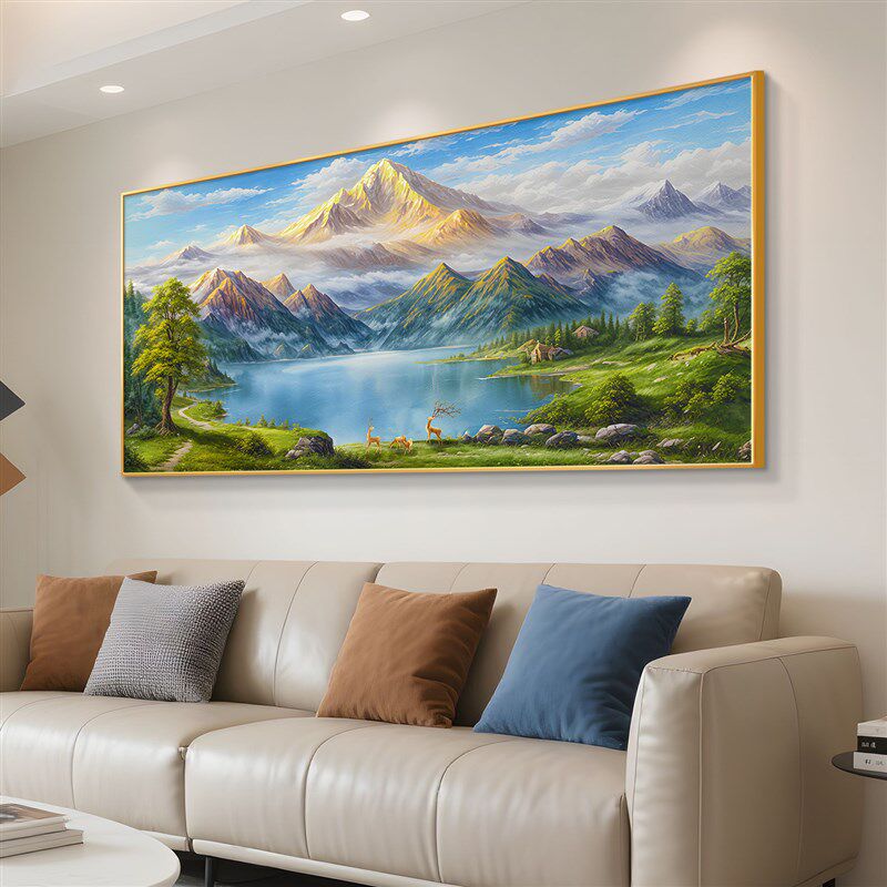 金山聚宝盆客厅装饰画 画轻奢高级感沙发背景墙挂画 画山水风景手