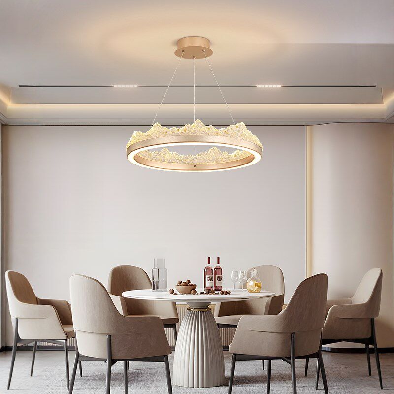 餐厅吊灯日照金山现代简约新中式茶台会客厅吊灯极简餐厅吧台灯
