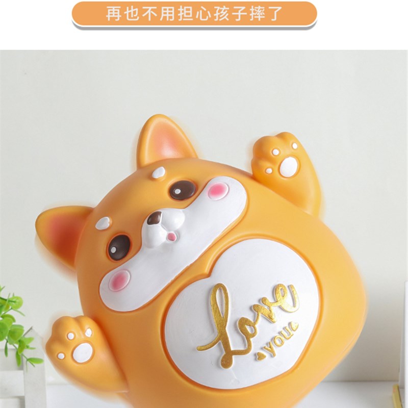 卡通生肖狗虎兔女孩防摔储蓄罐大尺寸可存放和取出孩子的生日礼物