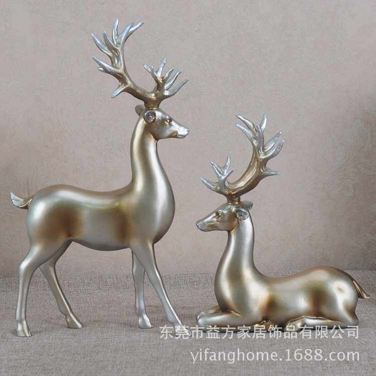 欧式树脂工艺品摆件 欧美风格家饰 站姿鹿卧姿鹿摆件 家居摆设