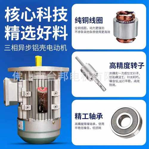 三相异步电机马达厂家直销佛山台邦YS120W-7.5KW铝壳1350转立式B5