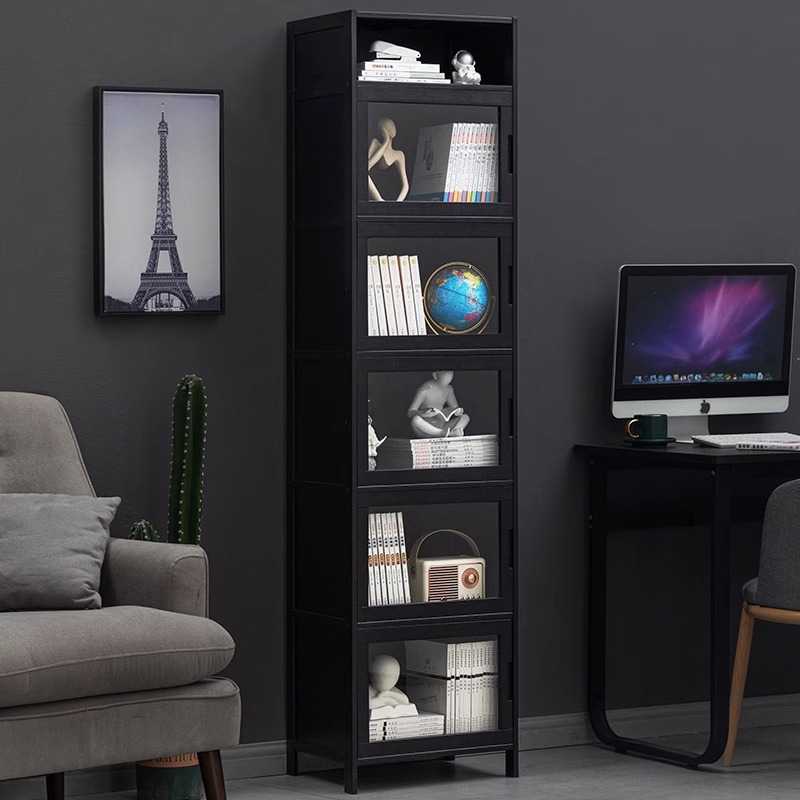 书架置物架落地书柜子家用儿童多层客厅简易实木靠墙收纳杂物窄柜