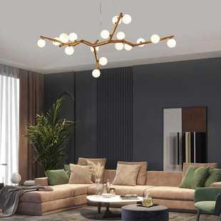 北欧主卧室吸顶灯原木风格 家用房间小客厅灯创意餐厅书房魔豆吊灯